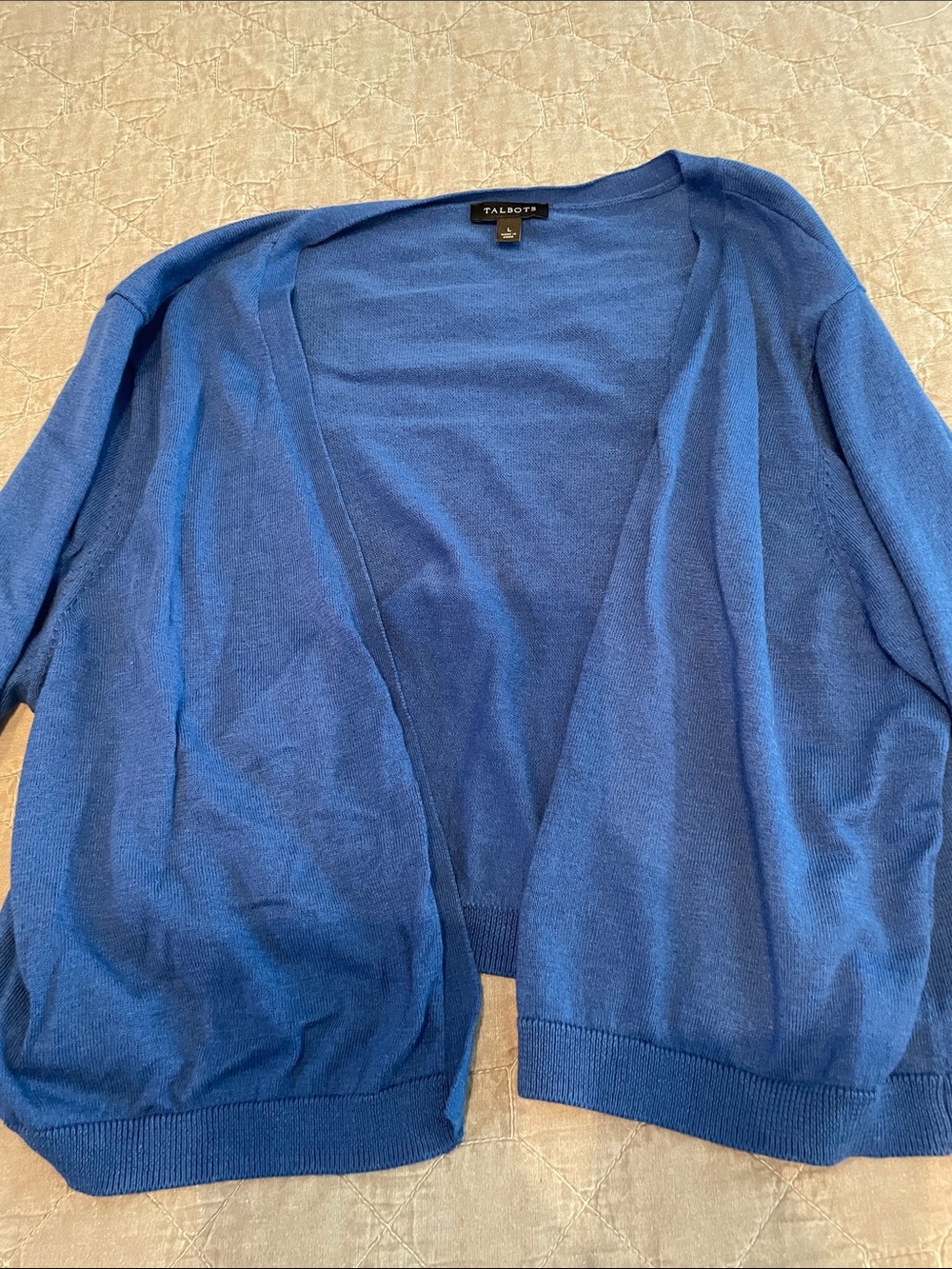 Talbots Royal Blue Open-Front Cardigan short